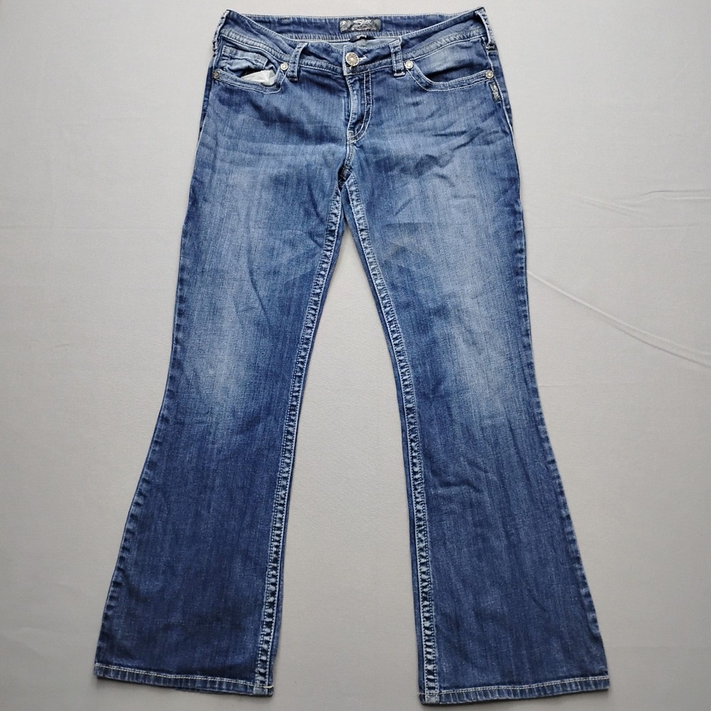 Silver Jeans Co Suki Mid Rise Bootcut Jeans Blue Denim Size 33 W33 L32